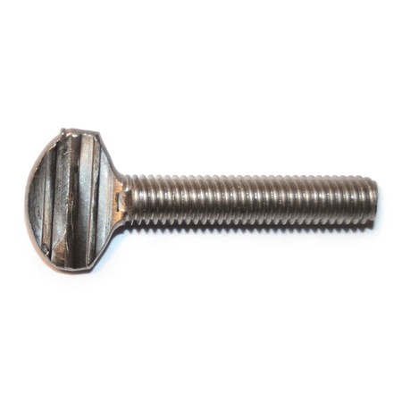 MIDWEST FASTENER Thumb Screw, #10-32 Thread Size, Spade, Stainless Steel, 1 in Lg, 6 PK 31705